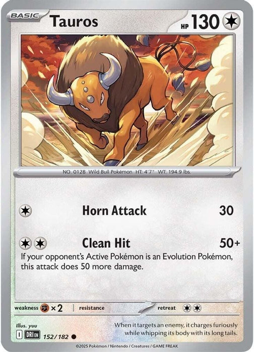 Tauros (#152/182) (SV10: Destined Rivals) Near Mint Reverse Holofoil