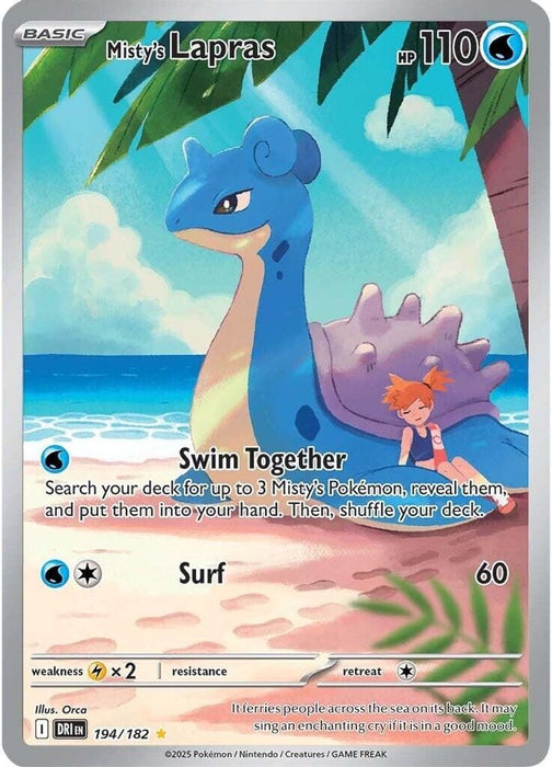 Mistys Lapras 194 182 (#194/182) (SV10: Destined Rivals) Near Mint Holofoil