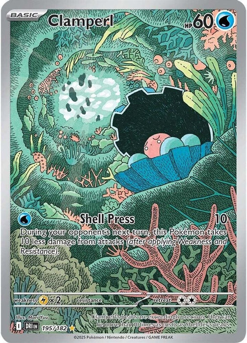 Clamperl 195 182 (#195/182) (SV10: Destined Rivals) Near Mint Holofoil