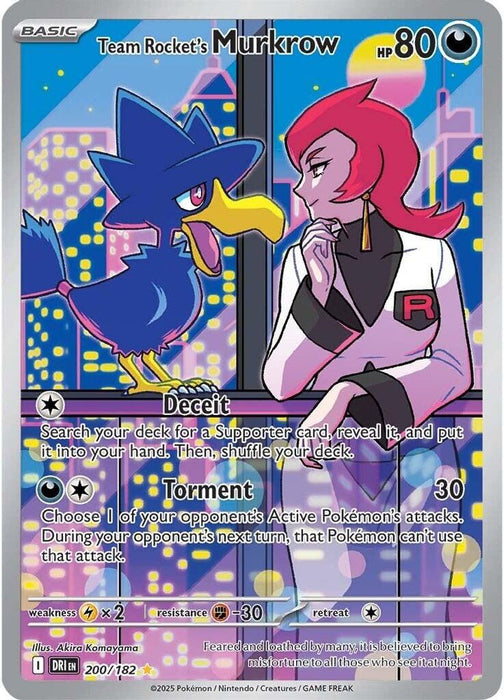 Team Rocket's Murkrow - 200/182 (#200/182) (SV10: Destined Rivals) Near Mint Holofoil