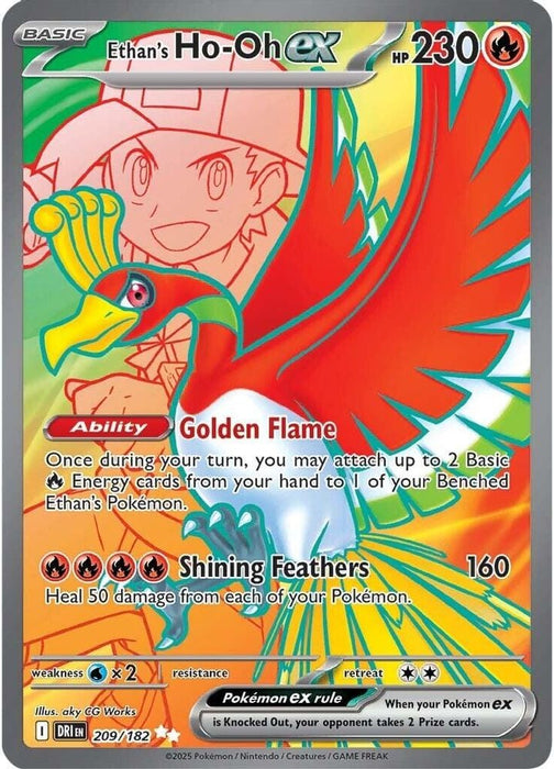 Ethans Ho Oh ex 209 182 (#209/182) (SV10: Destined Rivals) Near Mint Holofoil