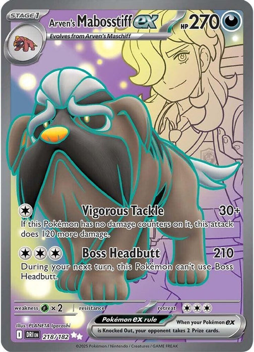 Arvens Mabosstiff ex 218 182 (#218/182) (SV10: Destined Rivals) Near Mint Holofoil