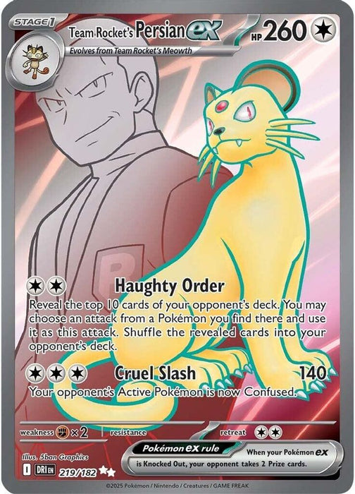 Team Rockets Persian ex 219 182 (#219/182) (SV10: Destined Rivals) Near Mint Holofoil