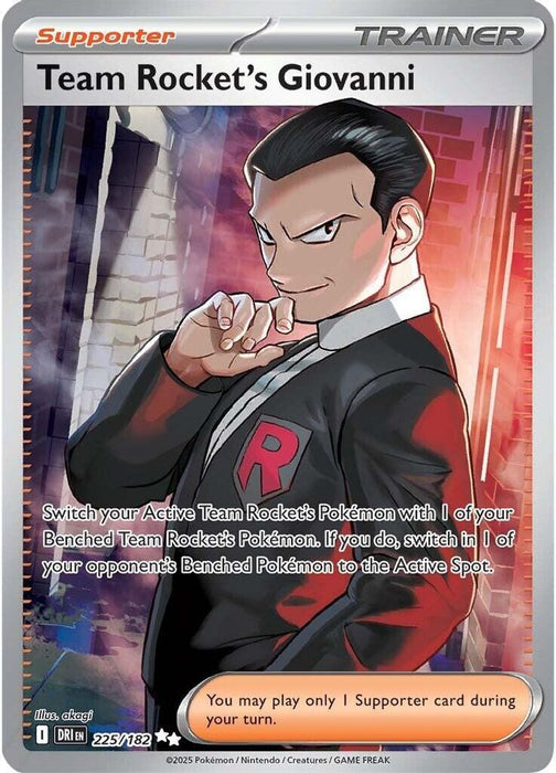 Team Rocket's Giovanni - 225/182 (#225/182) (SV10: Destined Rivals) Near Mint Holofoil