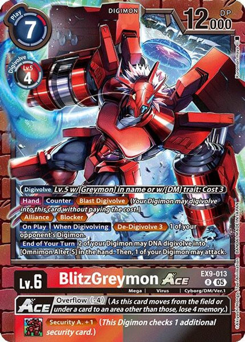 BlitzGreymon ACE (#EX9-013 R) (Versus Monsters) Near Mint Foil