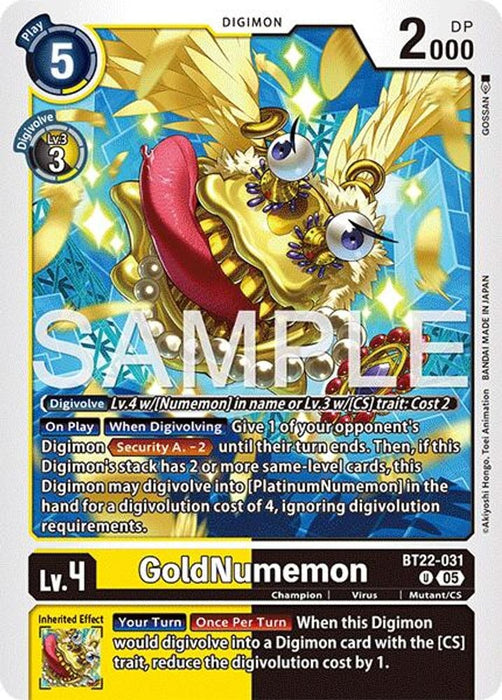 GoldNumemon (#BT22-031 U) (Cyber Eden) Near Mint