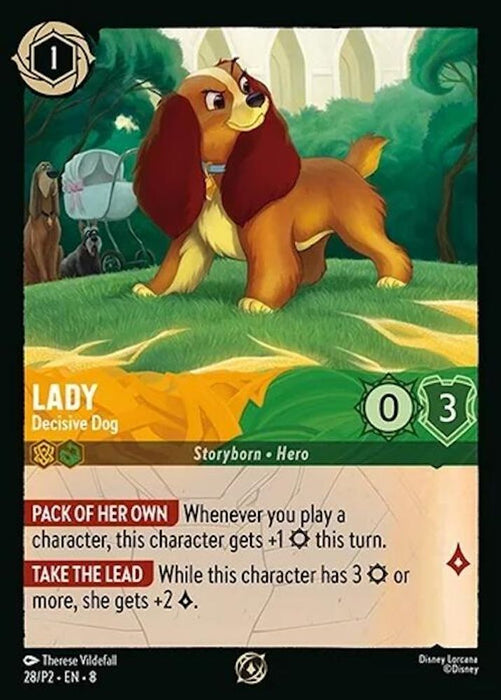 Lady - Decisive Dog (#28) (Disney Lorcana Promo Cards) Near Mint Cold Foil