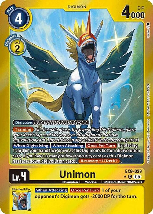 Unimon (Limited Foil) (#EX9-029 C) (Versus Monsters) Near Mint Foil
