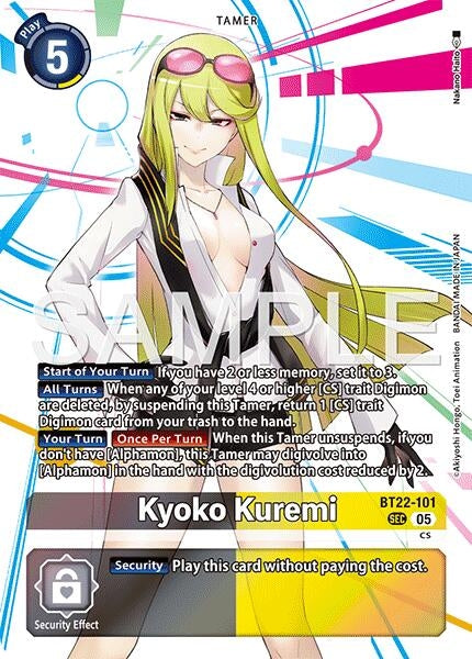 Image for Kyoko Kuremi (BT22-101 SEC) - Digimon Card Game