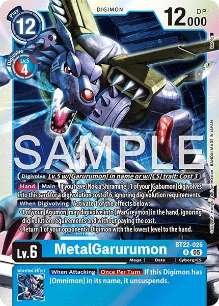 Image for MetalGarurumon (BT22-026 R) - Digimon Card Game