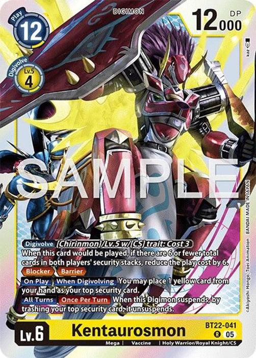 Kentaurosmon (#BT22-041 R) (Cyber Eden) Near Mint Foil