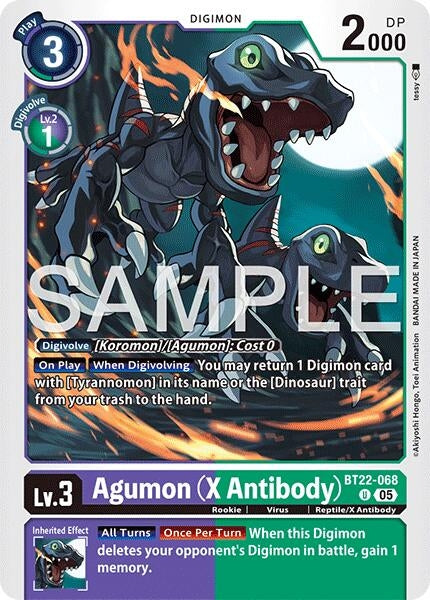 Image for Agumon (X Antibody) (BT22-068 U) - Digimon Card Game