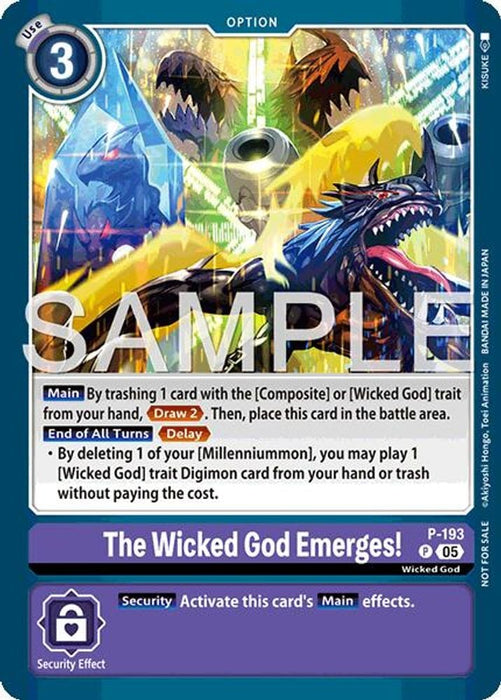 The Wicked God Emerges! (Store Tournament 2025 Vol.3 Participation Pack) (#P-193 P) (Digimon Promotion Cards) Near Mint