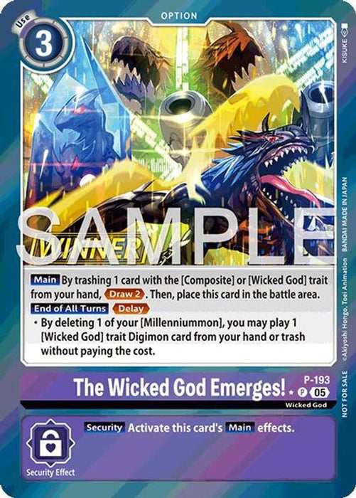 The Wicked God Emerges! (Store Tournament 2025 Vol.3 Winner Pack) (#P-193 P) (Digimon Promotion Cards) Near Mint Foil