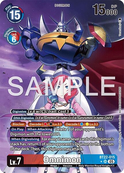 Image for Omnimon (Alternate Art) (BT22-015 SR) - Digimon Card Game