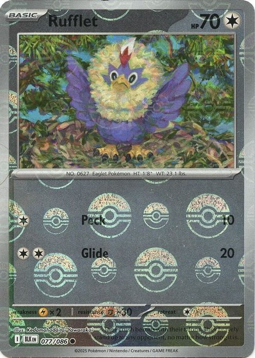 Rufflet (Poke Ball Pattern) (#077/086) (SV: Black Bolt) Near Mint Holofoil