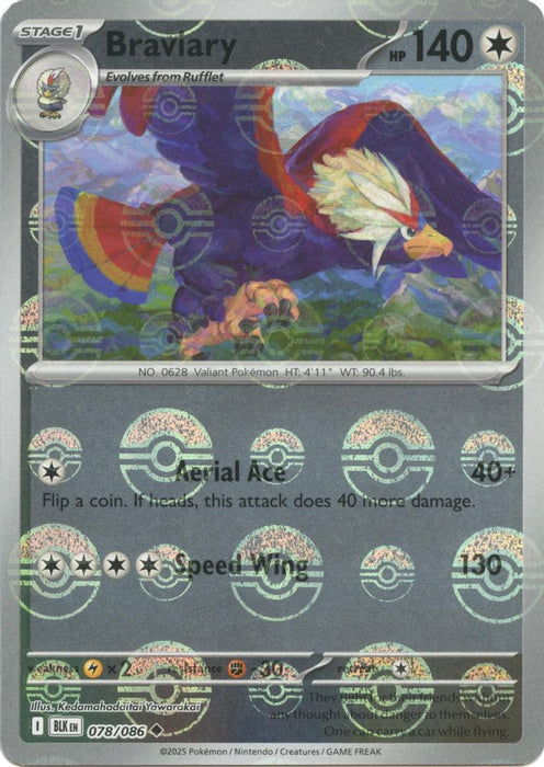 Braviary (Poke Ball Pattern) (#078/086) (SV: Black Bolt) Near Mint Holofoil