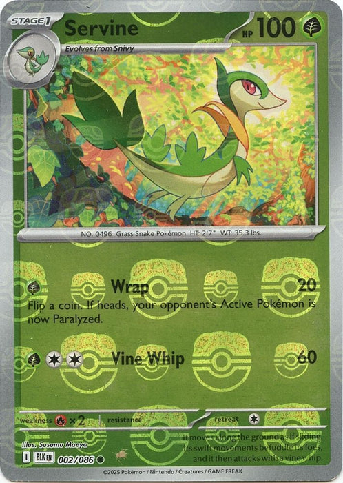 Servine (Master Ball Pattern) (#002/086) (SV: Black Bolt) Near Mint Holofoil