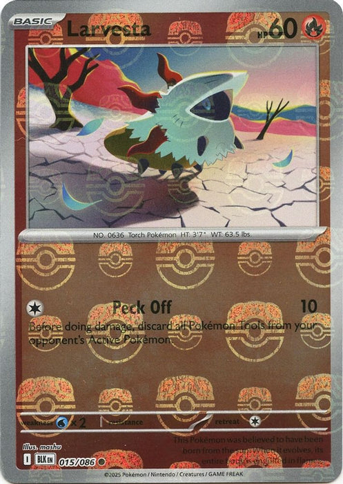 Larvesta (Master Ball Pattern) (#015/086) (SV: Black Bolt) Near Mint Holofoil