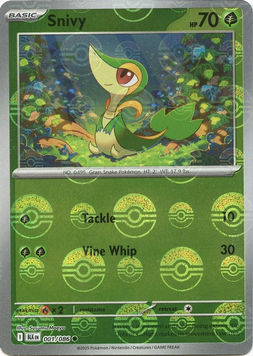 Snivy (Poke Ball Pattern) (#001/086) (SV: Black Bolt) Near Mint Holofoil