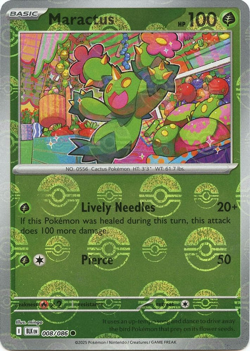 Maractus (Poke Ball Pattern) (#008/086) (SV: Black Bolt) Near Mint Holofoil