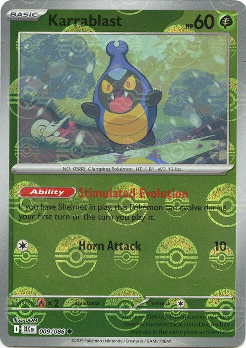 Karrablast (Poke Ball Pattern) (#009/086) (SV: Black Bolt) Near Mint Holofoil