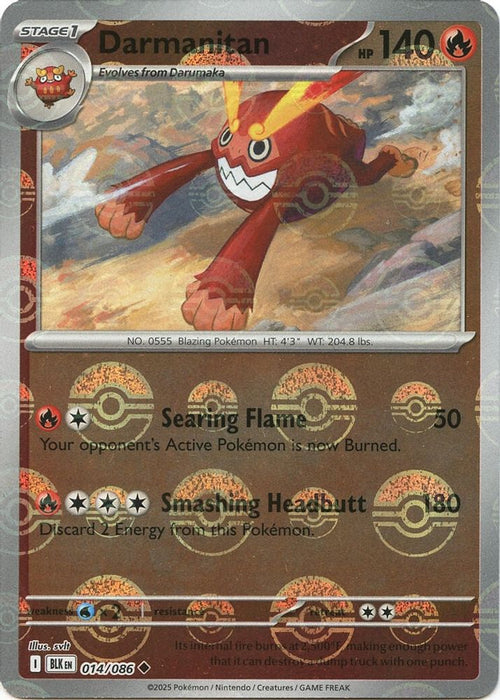 Darmanitan (Poke Ball Pattern) (#014/086) (SV: Black Bolt) Near Mint Holofoil