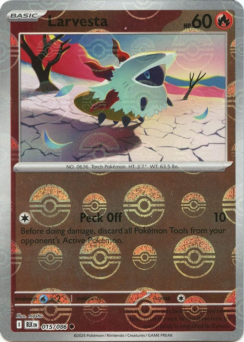 Larvesta (Poke Ball Pattern) (#015/086) (SV: Black Bolt) Near Mint Holofoil