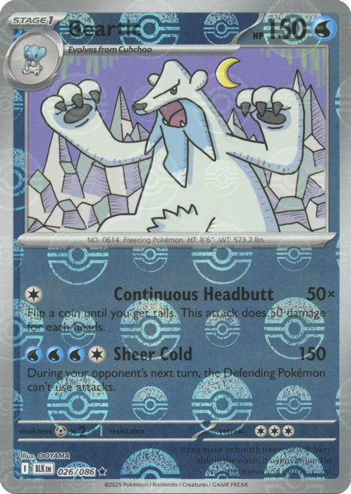 Beartic (Poke Ball Pattern) (#026/086) (SV: Black Bolt) Near Mint Holofoil