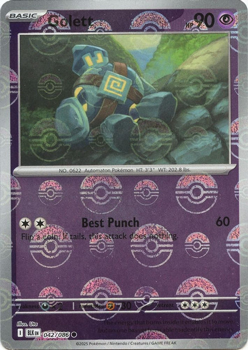 Golett (Poke Ball Pattern) (#042/086) (SV: Black Bolt) Near Mint Holofoil