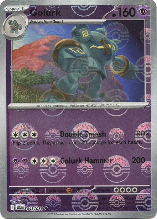 Golurk (Poke Ball Pattern) (#043/086) (SV: Black Bolt) Near Mint Holofoil