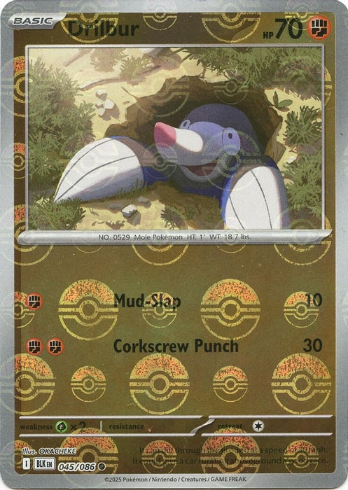 Drilbur (Poke Ball Pattern) (#045/086) (SV: Black Bolt) Near Mint Holofoil