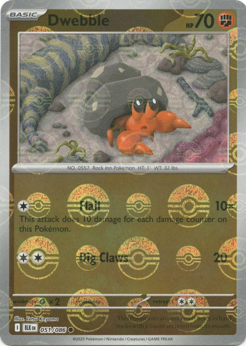 Dwebble (Poke Ball Pattern) (#051/086) (SV: Black Bolt) Near Mint Holofoil