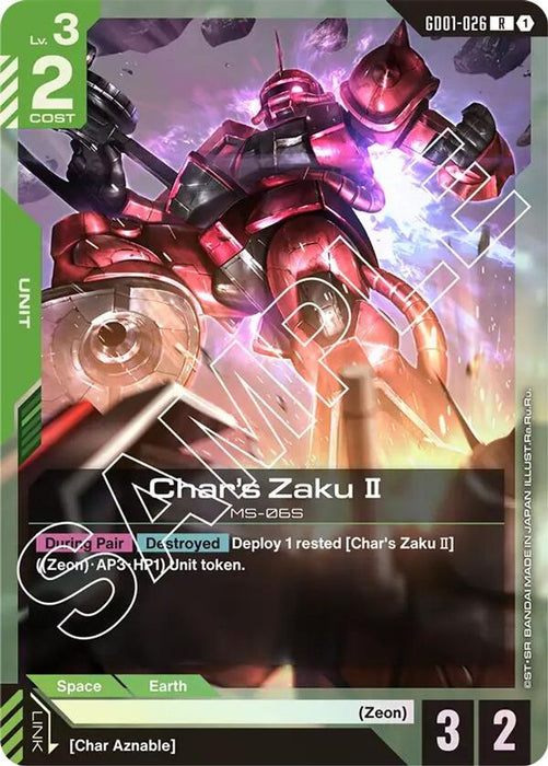 Char's Zaku II (#GD01-026) (Newtype Rising) Near Mint Holofoil