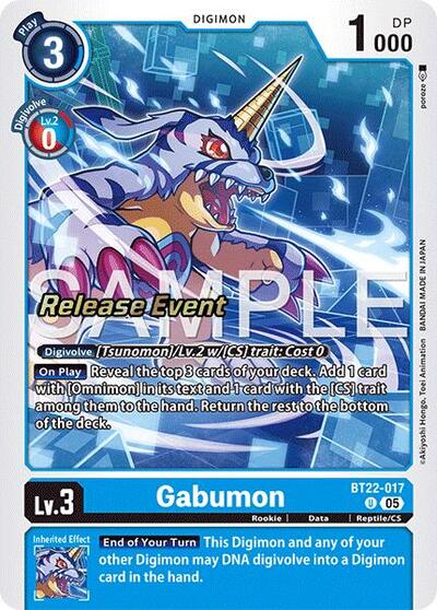 Gabumon (#BT22-017 U) (Cyber Eden Release Event Cards)