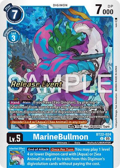 MarineBullmon (#BT22-024 U) (Cyber Eden Release Event Cards)