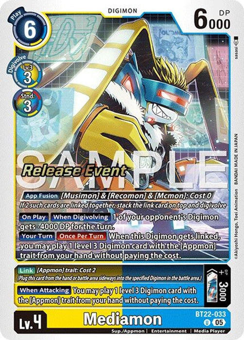 Mediamon (#BT22-033 U) (Cyber Eden Release Event Cards) Near Mint Foil