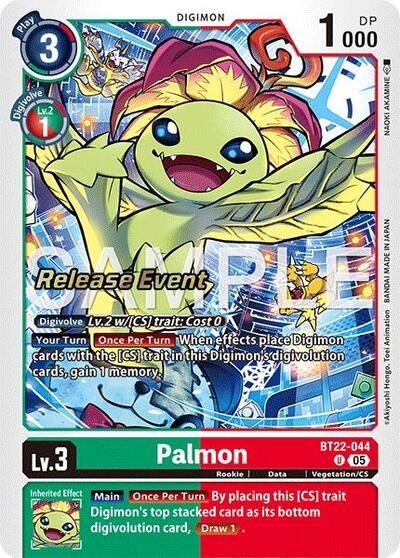 Palmon (#BT22-044 U) (Cyber Eden Release Event Cards)