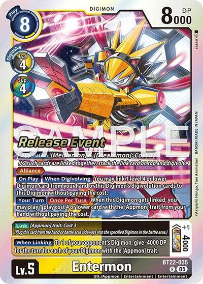 Entermon (#BT22-035 R) (Cyber Eden Release Event Cards)