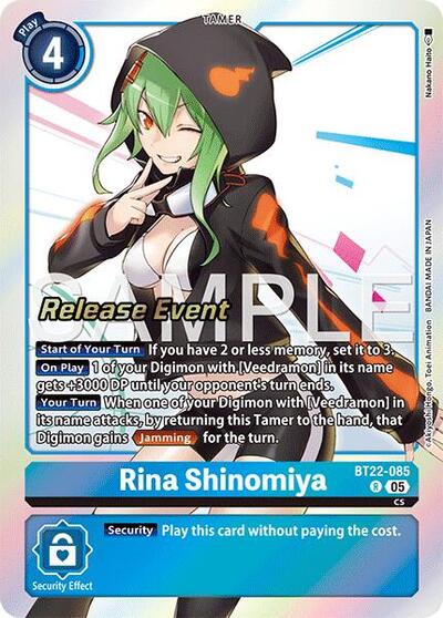 Rina Shinomiya (#BT22-085 R) (Cyber Eden Release Event Cards)
