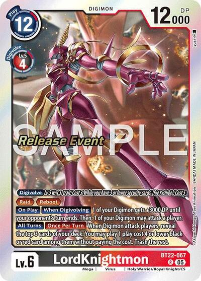 LordKnightmon (#BT22-067 R) (Cyber Eden Release Event Cards)