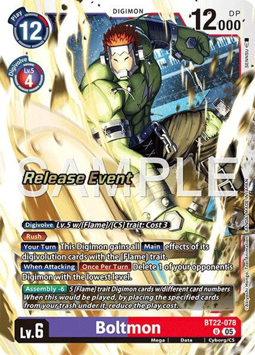 Boltmon (#BT22-078 U) (Cyber Eden Release Event Cards) Near Mint Foil