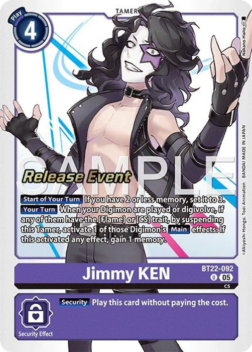 Jimmy KEN (#BT22-092 U) (Cyber Eden Release Event Cards) Near Mint Foil