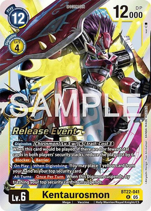 Kentaurosmon (#BT22-041 R) (Cyber Eden Release Event Cards) Near Mint Foil