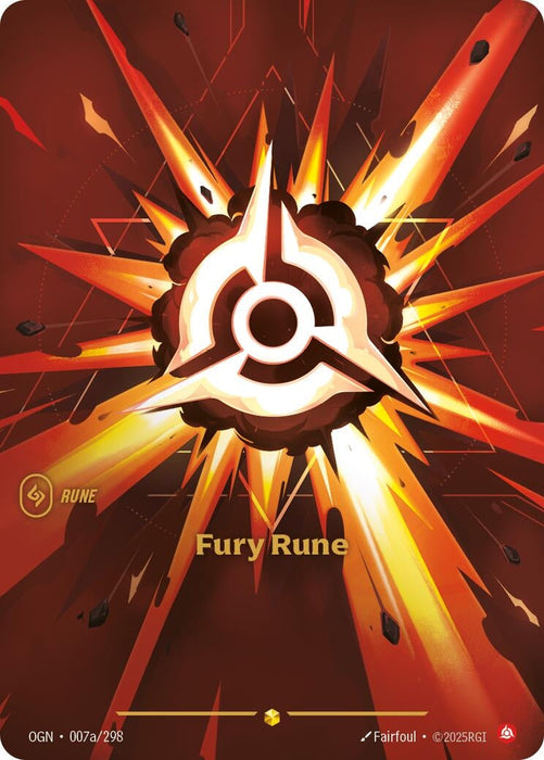 Image for Fury Rune (Alternate Art) (007a/298) [Origins] - Riftbound: League of Legends Trading Card Game