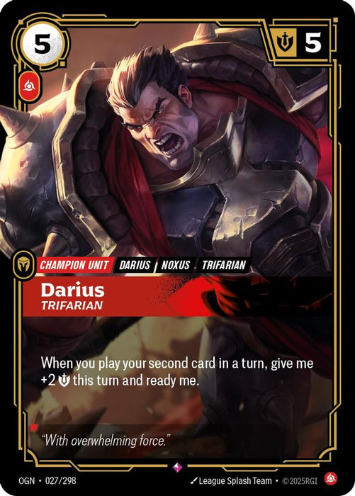 Darius - Trifarian (#027/298) (Origins) Near Mint Foil