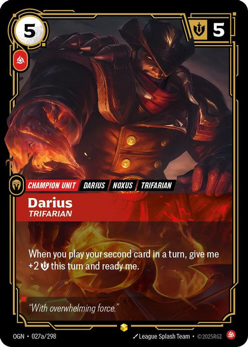 Darius, Trifarian (Alternate Art) (#027a/298) (Origins) Near Mint Foil