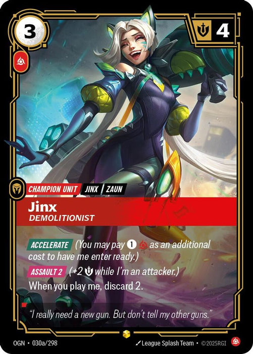 Jinx - Demolitionist (Alternate Art) (#030a/298) (Origins) Near Mint Foil