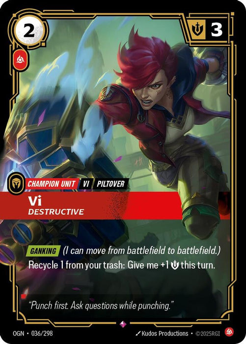 Vi - Destructive (#036/298) (Origins) Near Mint Foil