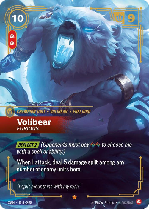 Volibear, Furious (#041/298) (Origins) Near Mint Foil